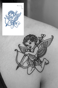 Melek Figürlü 12 Saat Sonra Kararan Geçici Mini Dövme Tattoo