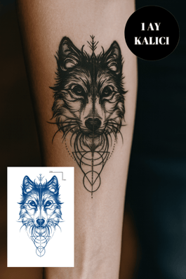 Kurt Figürlü 12 Saat Sonra Kararan Geçici Orta Dövme Tattoo