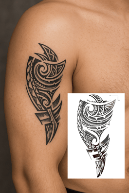Geçici Tribal Figürlü Dövme Tattoo
