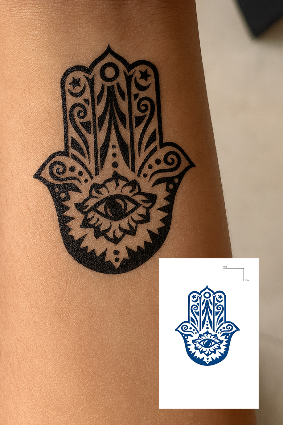 Fatma Ana Eli Figürlü 12 Saat Sonra Kararan Geçici Mini Dövme Tattoo