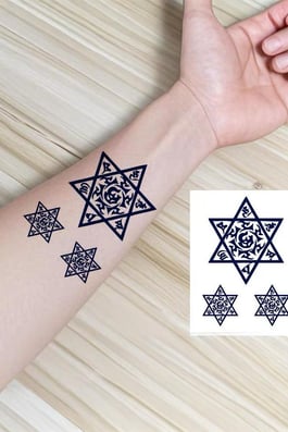 Yıldız Figürlü 12 Saat Sonra Kararan Geçici Mini Dövme Tattoo