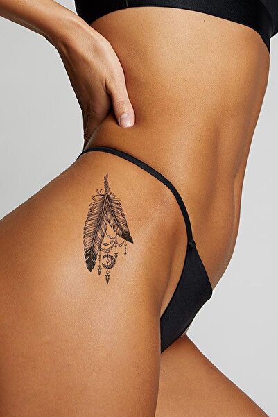 Hint Motifli Tüy Bacak Geçici Dövme Tattoo