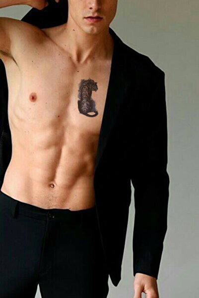 Panter Göğüs Geçici Dövme Tattoo
