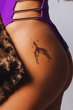 Renkli Deniz Kızı Kuyruğu Kalça Geçici Dövme Tattoo