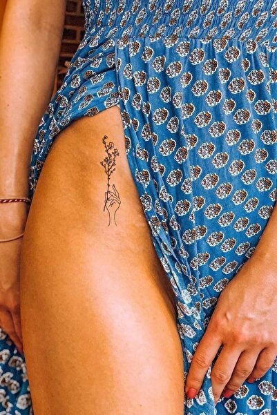 Flowers Tattoo Çiçek Bacak Bilek Geçici Dövme
