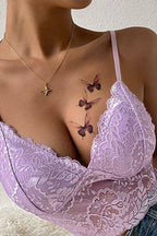 3 Boyutlu Mini Renkli Kelebek Göğüs Geçici Dövme Tattoo