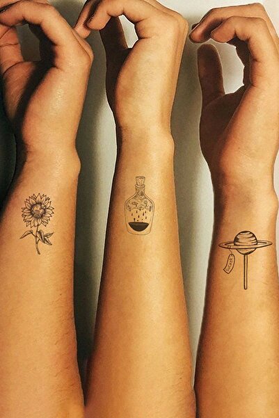 Best Friend Bilek Ayçiçeği Lolipop Geçici Dövme Tattoo