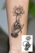Lotus Figürlü Mini Dövme Tattoo