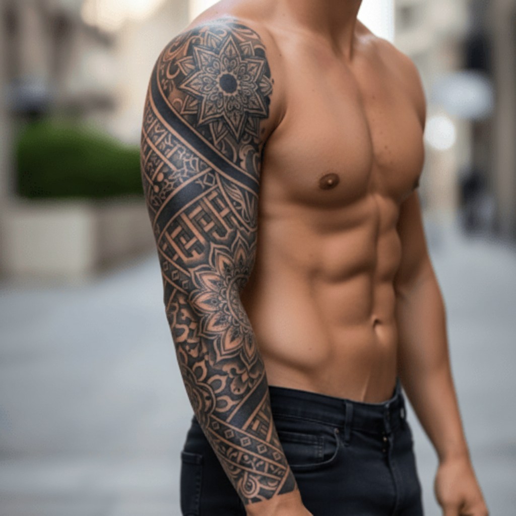 Yazı Detaylı Figürlü 12 Saat Sonra Kararan Geçici Kol Dövme Tattoo