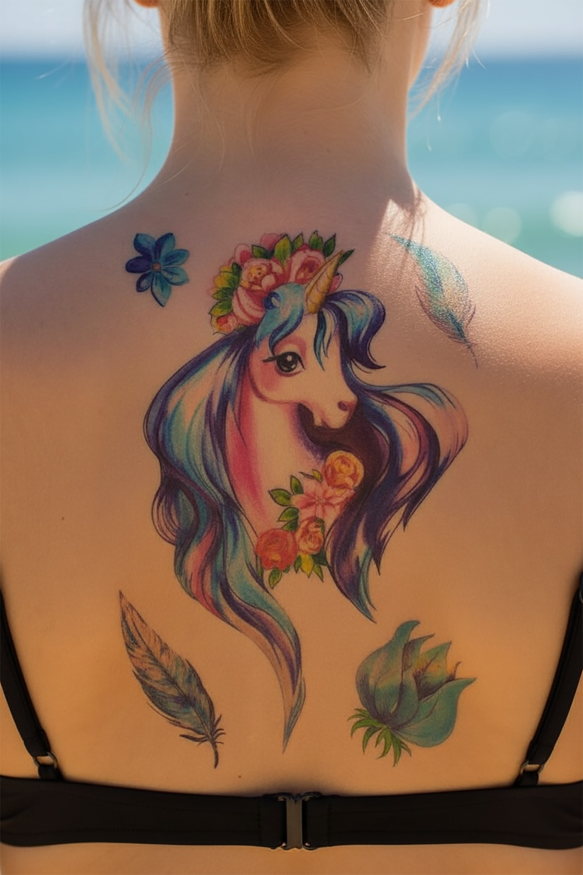 Geçici Unicorn Dövme Tattoo