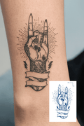 El Figürlü 12 Saat Sonra Kararan Geçici Mini Dövme Tattoo