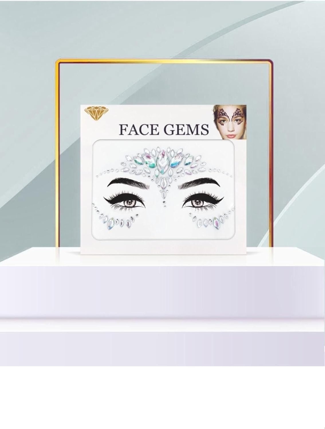 Holografik Kristal Yüz Taşı Face Sticker