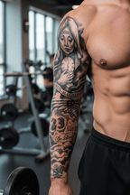 Rahibe Figürlü 12 Saat Sonra Kararan Geçici Kol Dövme Tattoo
