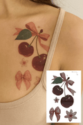 Kiraz Ve Kurdele Figürlü Mini Dövme Tattoo