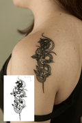 Geçici Gül Ve Yılan Figürlü Mini Dövme Tattoo