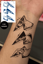 Şimşek Figürlü 12 Saat Sonra Kararan Geçici Orta Dövme Tattoo