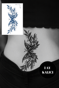 Kelebek Figürlü 12 Saat Sonra Kararan Geçici Orta Dövme Tattoo