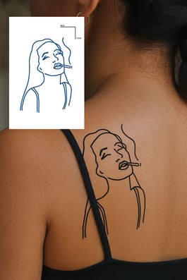 Kız Figürlü 12 Saat Sonra Kararan Geçici Mini Dövme Tattoo