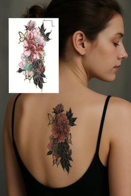 Geçici Çiçek Figürlü Dövme Tattoo