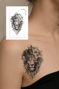 Geçici Aslan Figürlü Mini Dövme Tattoo