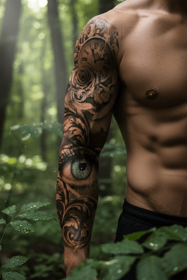 Geçici Saat Ve Göz Figürlü Dövme Tattoo