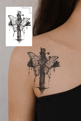 Geçici Kelebek Figürlü Mini Dövme Tattoo