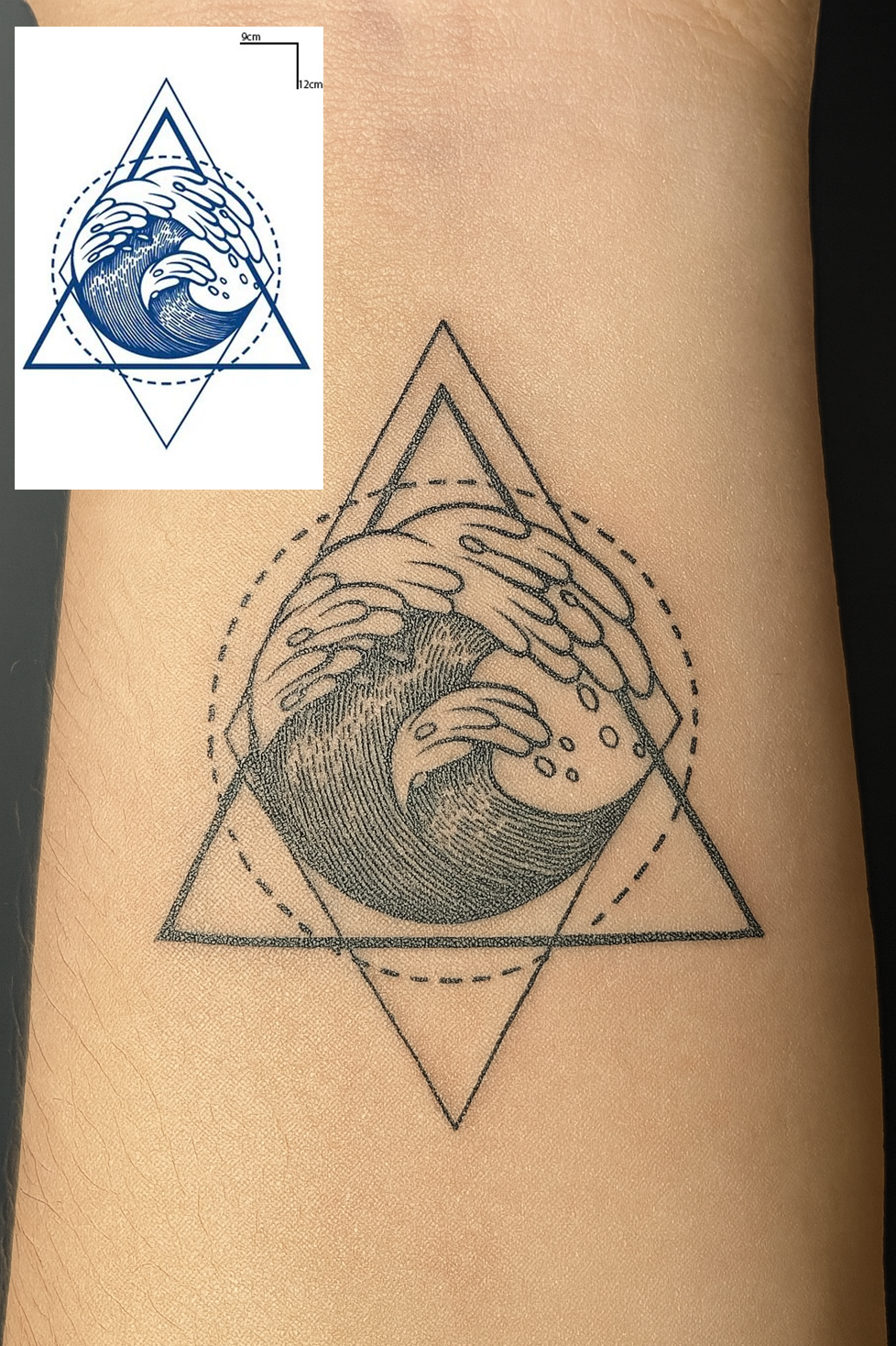 Dalga Figürlü 12 Saat Sonra Kararan Geçici Mini Dövme Tattoo