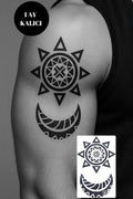 Ay Ve Yıldız Figürlü 12 Saat Sonra Kararan Geçici Mini Dövme Tattoo