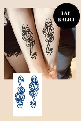 Yılan Figürlü 12 Saat Sonra Kararan Geçici Mini Dövme Tattoo