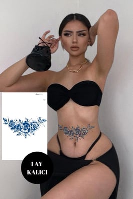 Çicek Figürlü 12 Saat Sonra Kararan Geçici Dövme Tattoo