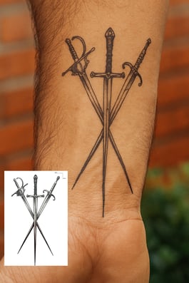 Kılıç Figürlü Mini Dövme Tattoo