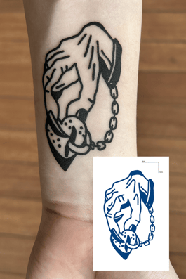 El Ve Kilit Figürlü 12 Saat Sonra Kararan Geçici Mini Dövme Tattoo