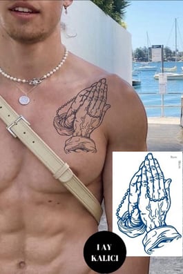 El Figürlü 12 Saat Sonra Kararan Geçici Orta Dövme Tattoo