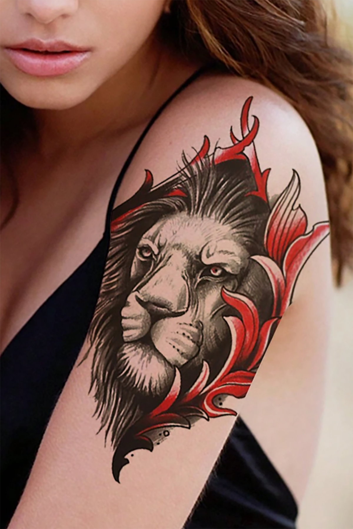 Geçici Aslan Figürlü Dövme Tattoo