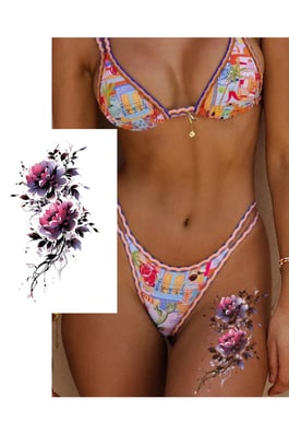 Geçici Çiçek Figürlü Büyük Boy Dövme Tattoo