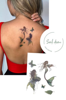 Geçici Deniz Yıldızı Figürlü Simli Dövme Tattoo