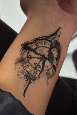 Geçici Saat Figürlü Mini Dövme Tattoo