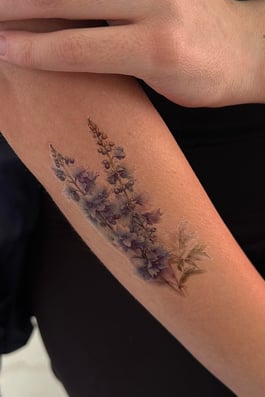 Geçici Sümbül Çiçeği Figürlü Mini Dövme Tattoo