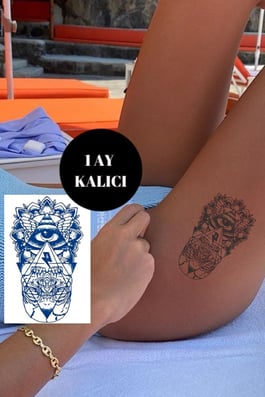 Göz Figürlü 12 Saat Sonra Kararan Geçici Orta Dövme Tattoo