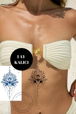 Lotus Figürlü 12 Saat Sonra Kararan Geçici Dövme Tattoo