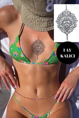 Motif Figürlü 12 Saat Sonra Kararan Geçici Dövme Tattoo