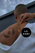 Taç Ve Kanat Figürlü 12 Saat Sonra Kararan Geçici Dövme Tattoo
