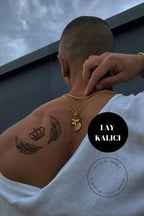 Taç Ve Kanat Figürlü 12 Saat Sonra Kararan Geçici Dövme Tattoo